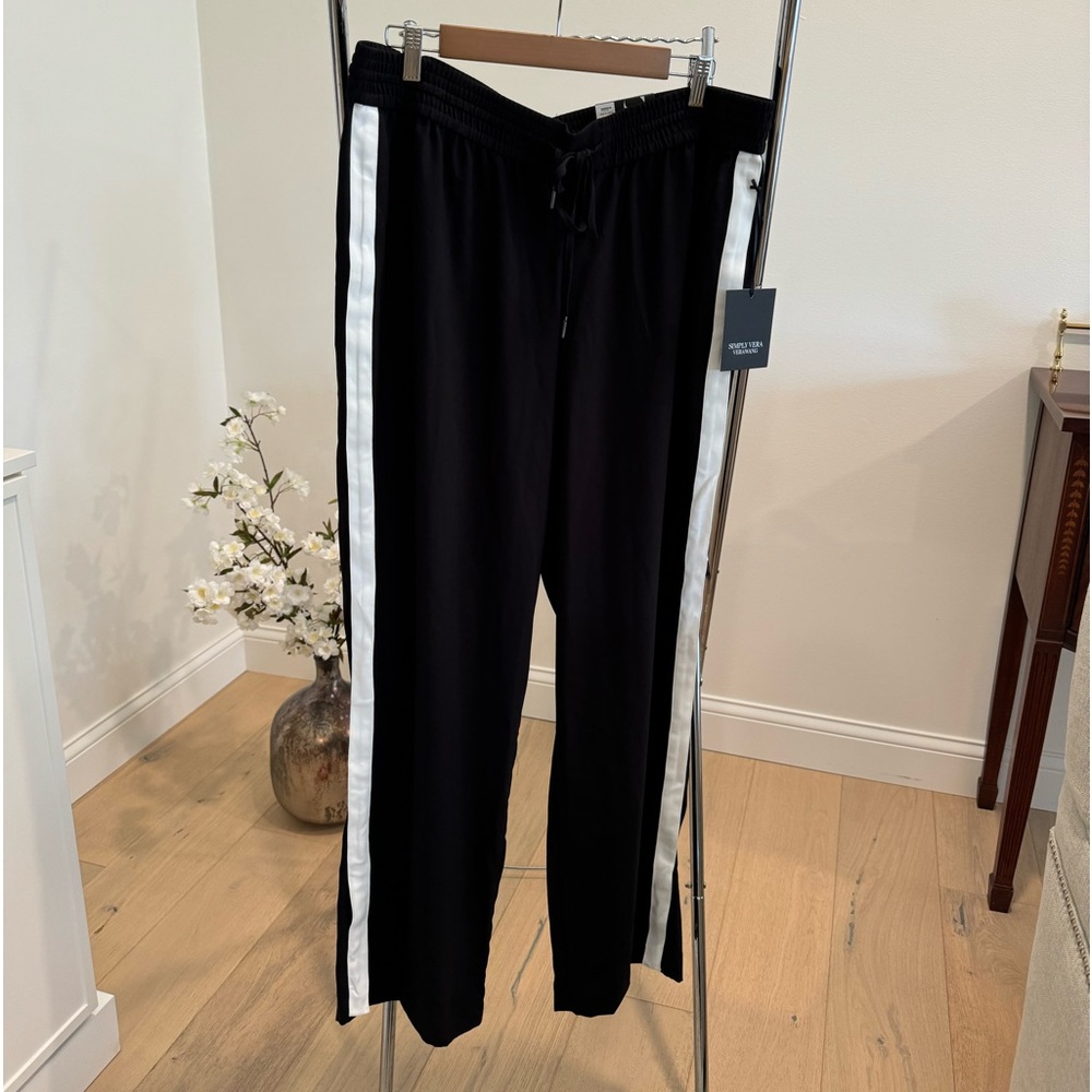 Simply Vera Vera Wang Side-Stripe Wide Leg Fashion Pull On Pant - XL - NWT